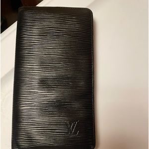Louis Vuitton Black Epi long wallet